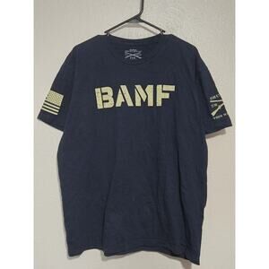 Grunt Style Mens Large Navy Blue B@MF Patriotic Tee